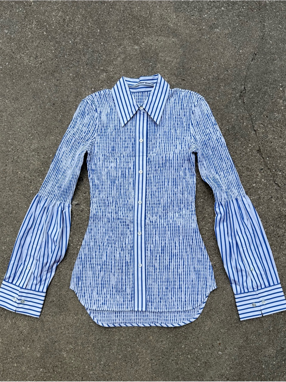 Alexander Wang Smocked Womens French Cuff Shirt Size XS Extra Small - Rare